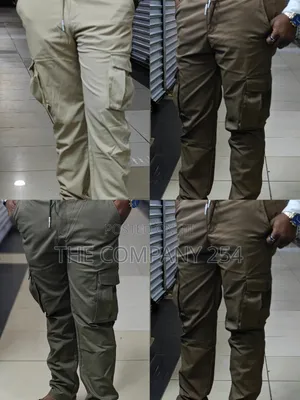 Quality Casual Design Double Pocket Plain Cargo Pants Available