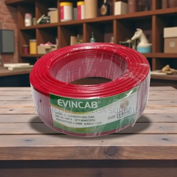 Elvin 2.5mm 90m Red Heat and Moisture Resistant PVC Wiring Cable
