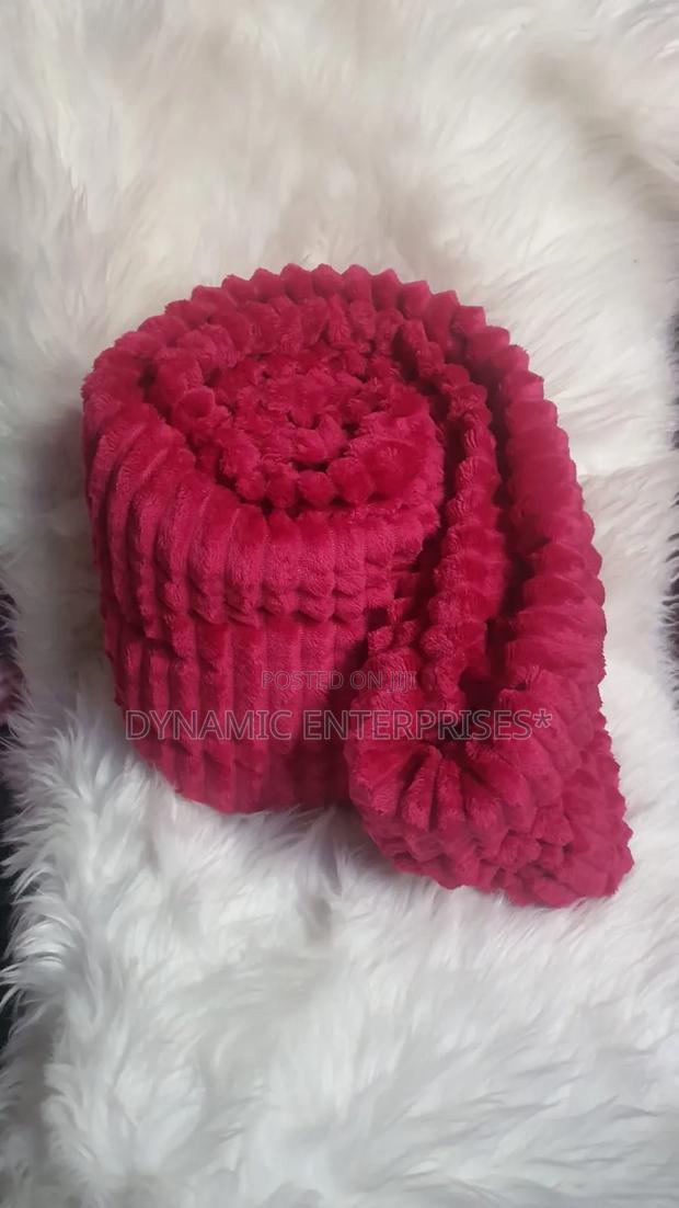 Fleece Throw Blanket With a Corduroy Texture. - thumbnail 3