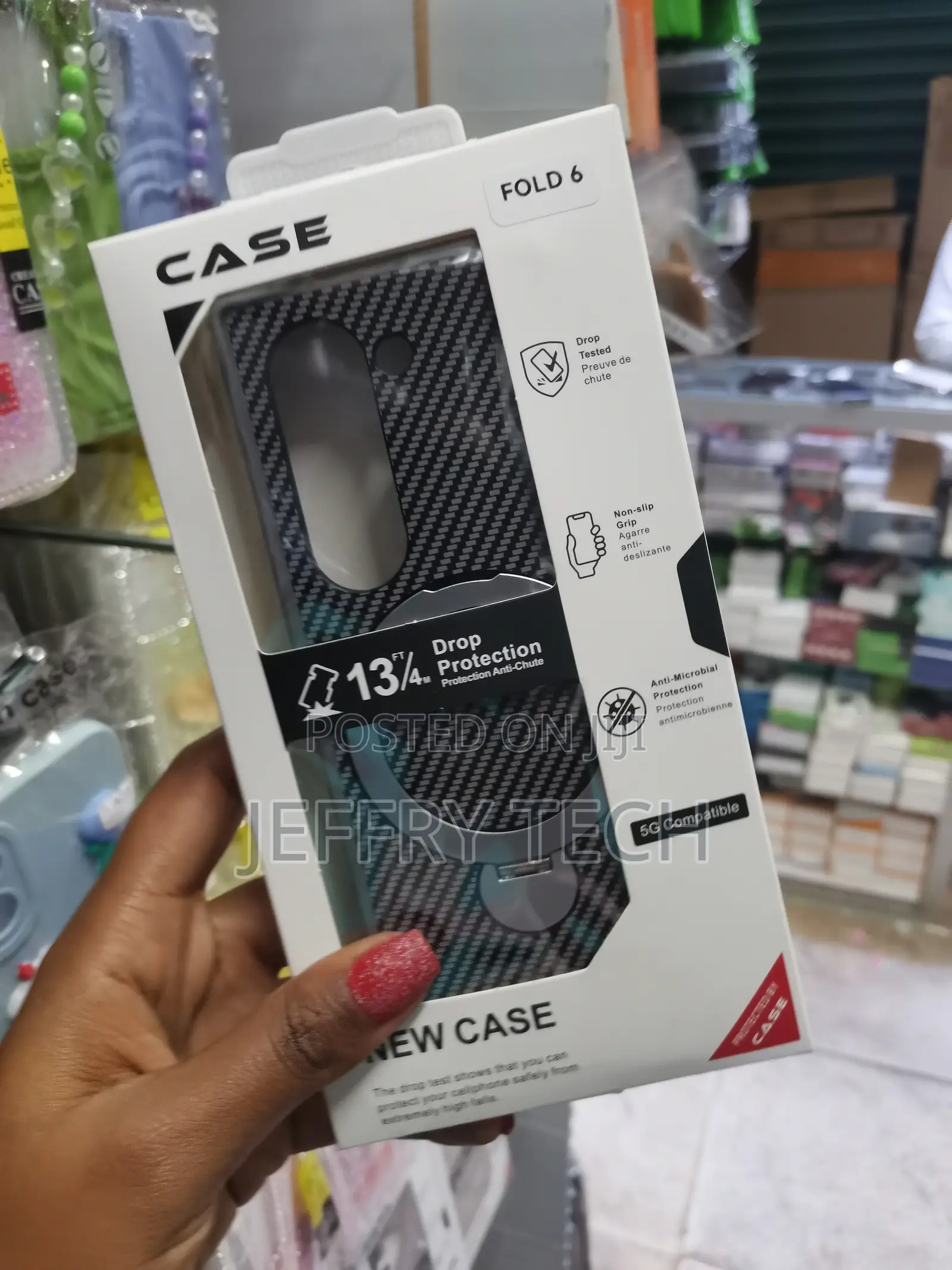 Maje Carbon Fiber Magsafe Case for Samsung Galaxy Z Fold 6 =Ring Stand