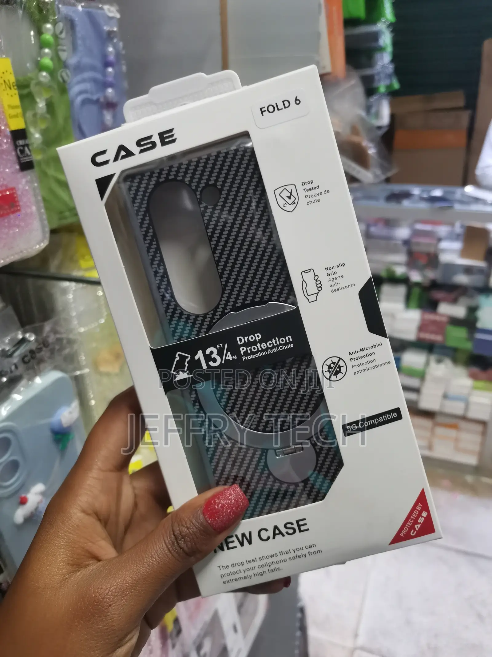 Maje Carbon Fiber Magsafe Case for Samsung Galaxy Z Fold 6 =Ring Stand
