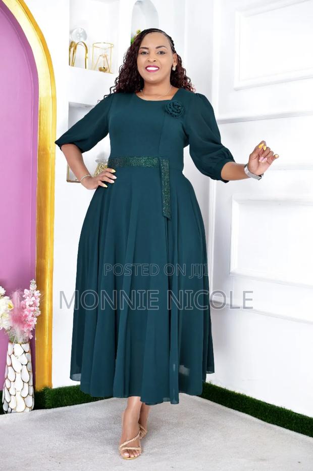 Classy Jungle Green Long Dress