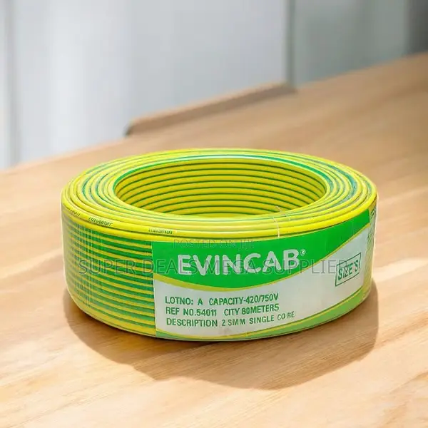 Evin 2.5mm Yellow Green Uv and Heat Resistant Indoor Wiring Cable