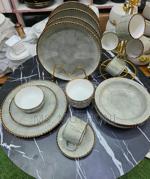 36pcs Ceramic Dinnerware Set With a Speckled, Rustic Glaze - main view