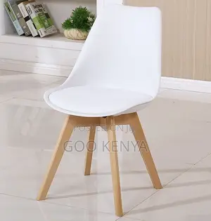 Home Chair; Tulip-Style Dining Chair With Comfortable Leather Cushion