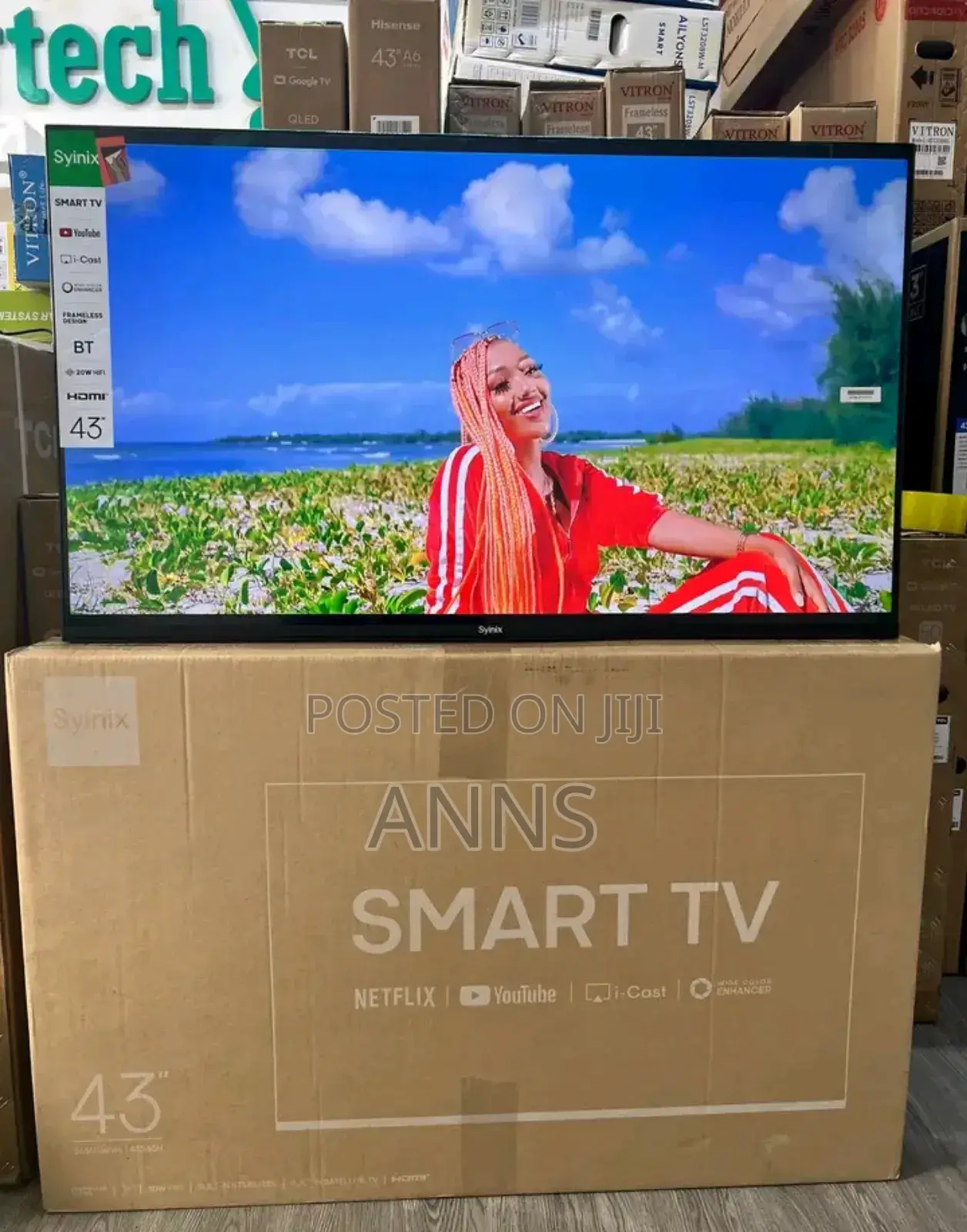 Built in Free Stabilizer Synix 43 Inch Smart Tv