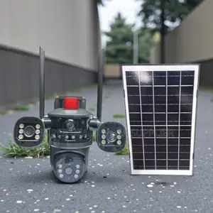 Alarm Warning Light Multiple Lens 4g PTZ Solar Outdoor Security Camera