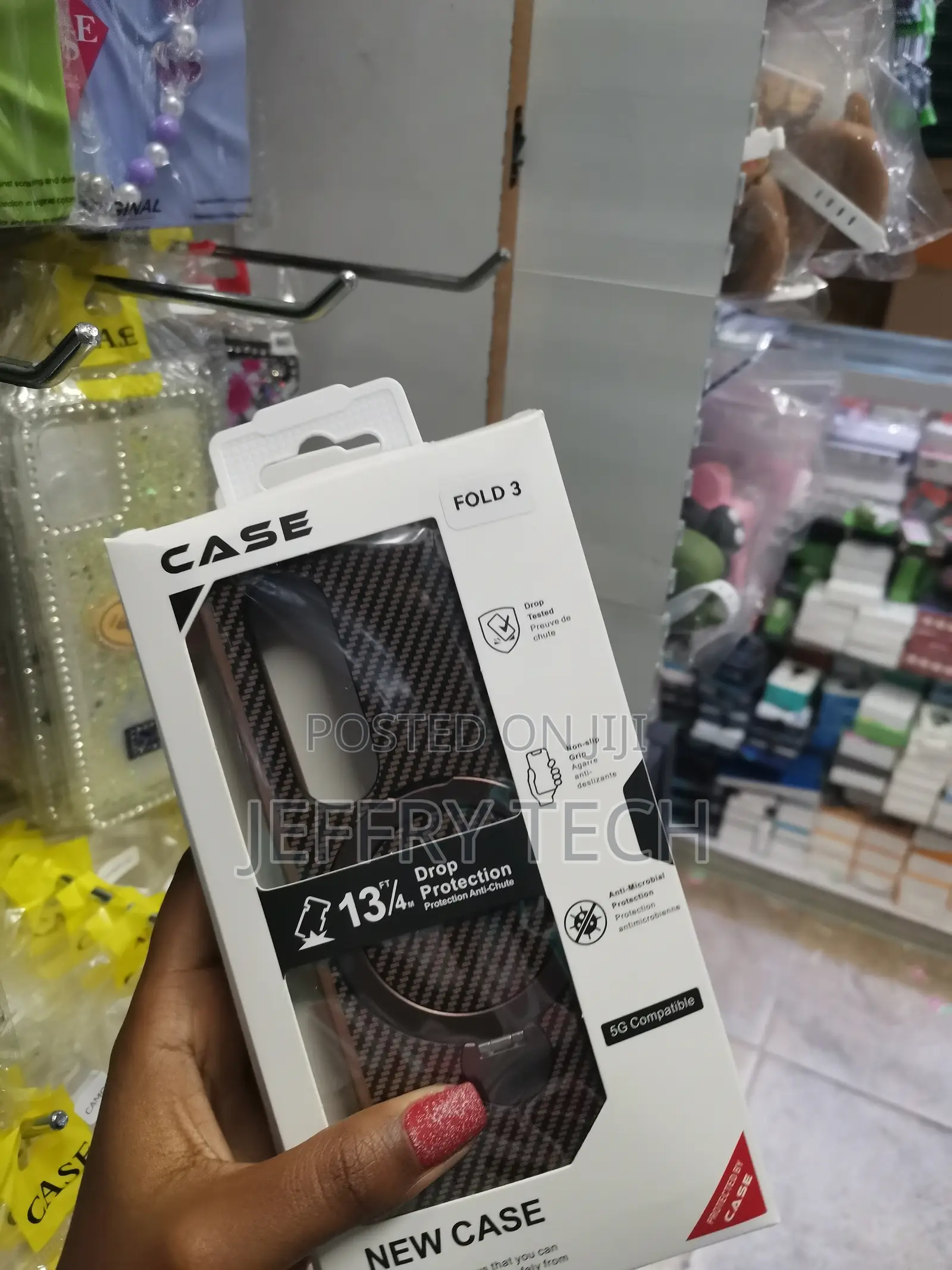 Dteck Magnetic Carbon Fiber Stand Case for Samsung Galaxy Z Fold 3