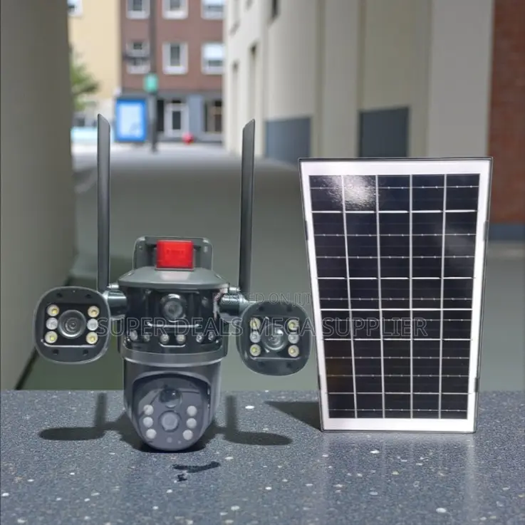 Large Capacity Rechargeable Multiple Lens 4g PTZ Solar Camera