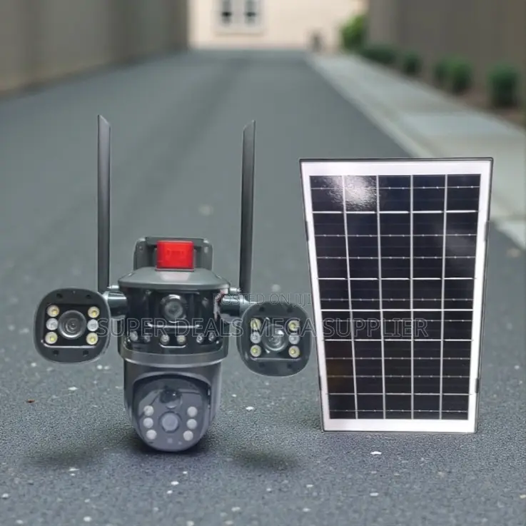 Standalone Security Surveillance Multiple Lens 4g 3mp PTZ Solar Camera