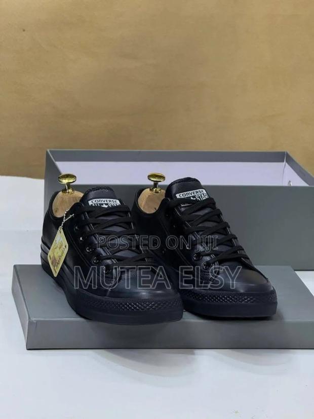 Black Dark Chocolate Brawn Converse Shoes - main view