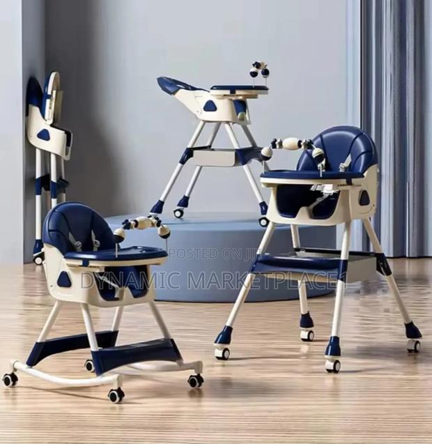5-in-1 Convertible Baby High Chair With Wheels Adjustable Tray