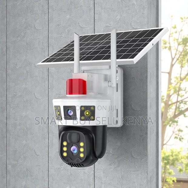 360-Degree Rotation Dual Lens 4g PTZ Outdoor Security Solar Camera