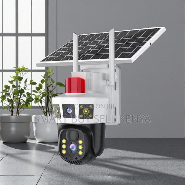 Alarm Warning Light Dual Lens 4g PTZ Rotating Outdoor Solar Camera