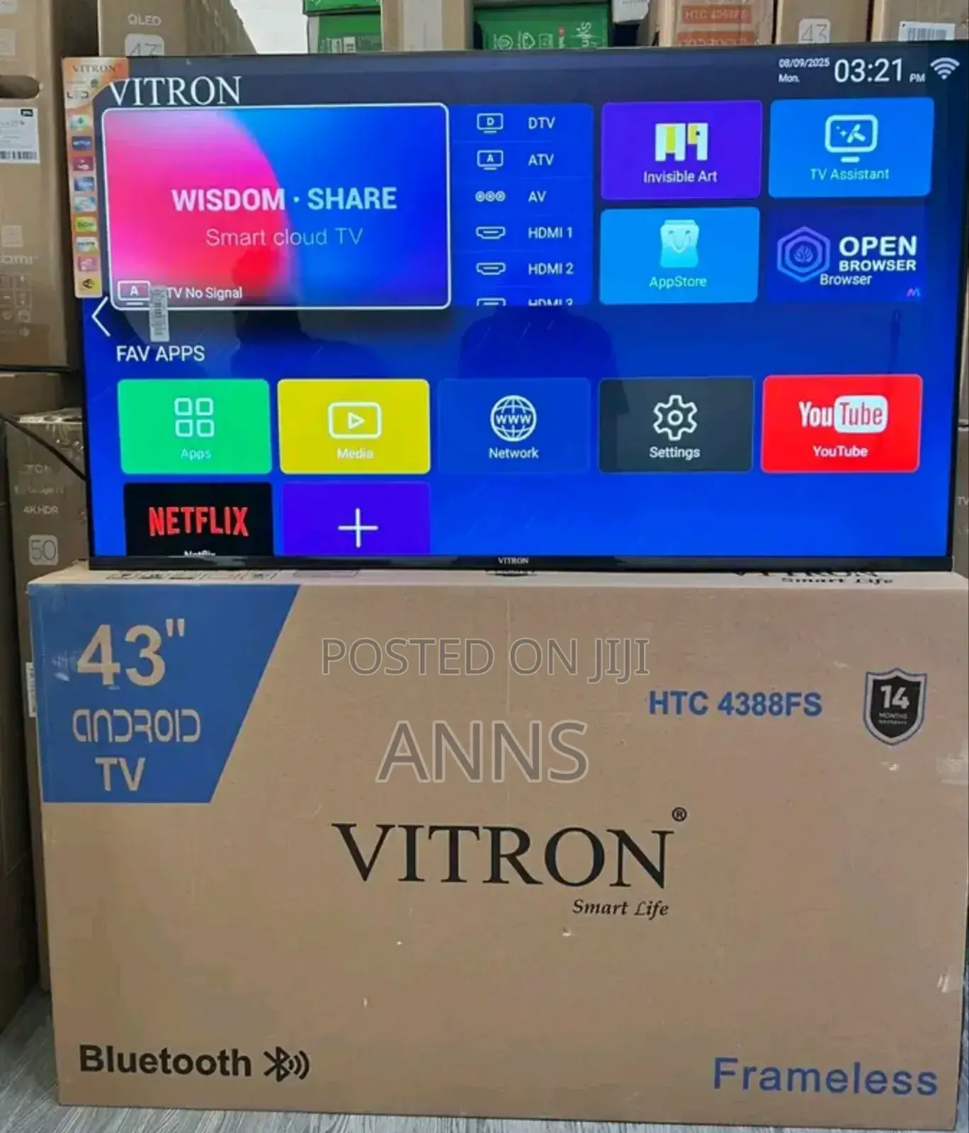Framelss Vitron 43 Inch Smart Tv