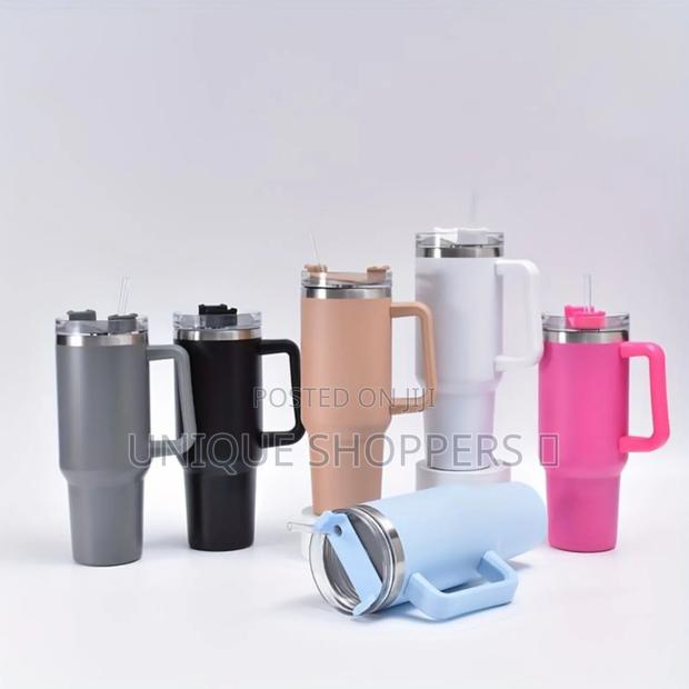 Stainless Steel Vacuum Insulated Tumbler With Handle and Straw 1200ml