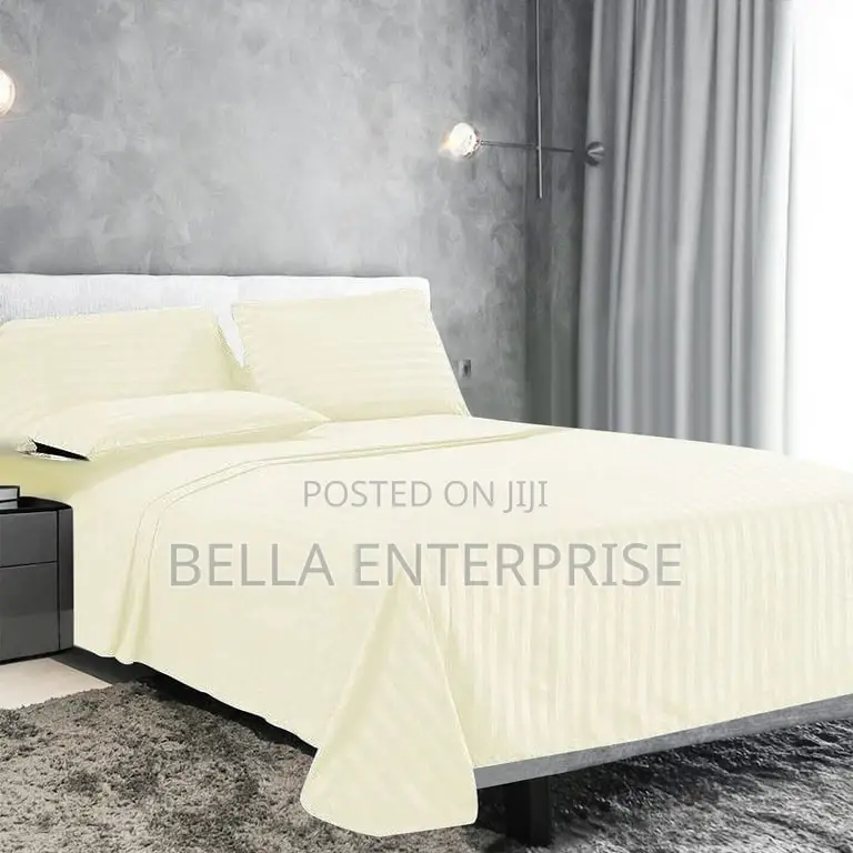 Plain Colored Stripped Cotton Bedsheets