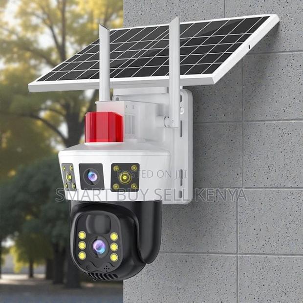Easy Setup Dual Lens 4g PTZ Rotating Outdoor Solar Security Camera