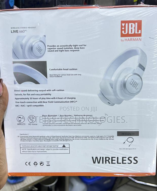 White JBL Live 660 Wireless Headphones - thumbnail 2