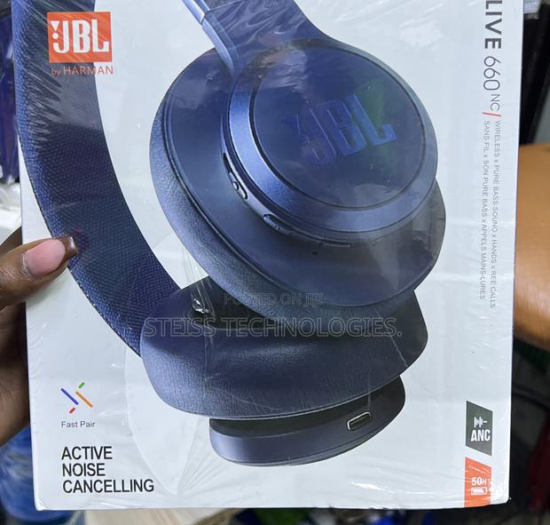 Blue JBL Wireless Headphones - main view