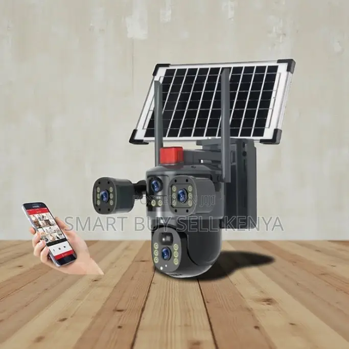Weatherproof Housing Multiple Lens 4g PTZ Rotating Outdoor Solar Cam