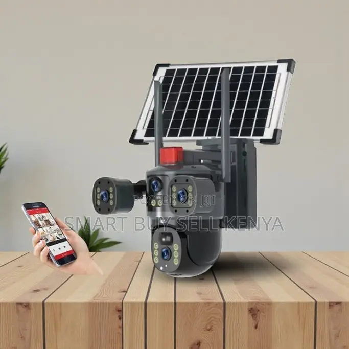 360-Degree Rotation Multiple Lens 4g PTZ Outdoor Solar Camera
