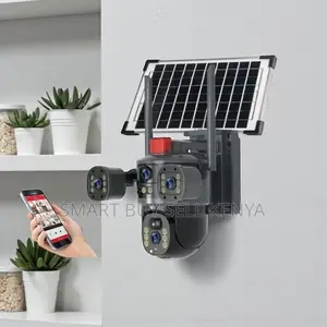 Alarm Warning Light Multiple Lens 4g PTZ Rotating Solar Camera