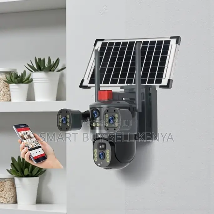 Alarm Warning Light Multiple Lens 4g PTZ Rotating Solar Camera
