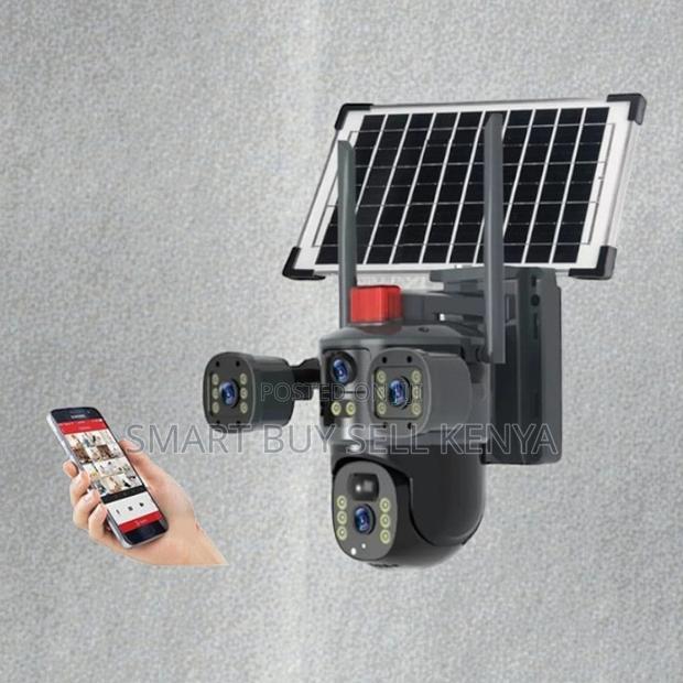 Pir Sensor Alarm Multiple Lens 4g PTZ Rotating Outdoor Solar Cam