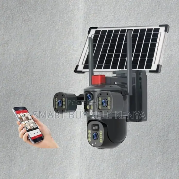 Pir Sensor Alarm Multiple Lens 4g PTZ Rotating Outdoor Solar Cam