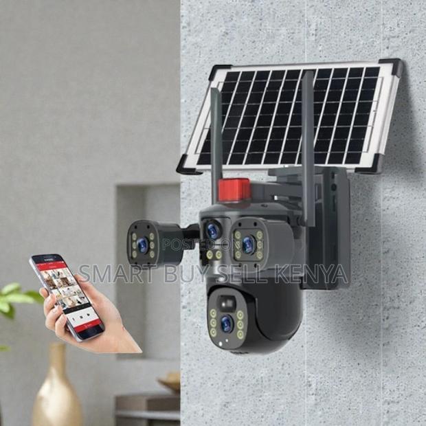 Ai Human Tracking Multiple Lens 4g PTZ Rotating Outdoor Solar Cam