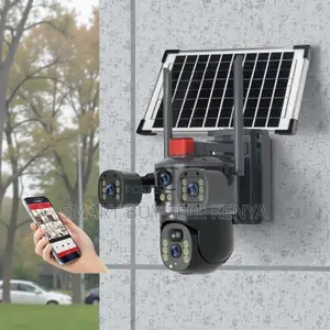 Flashing Alarm Lights Multiple Lens 4g PTZ Rotating Solar Camera