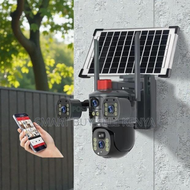 Dust-Proof Housing Multiple Lens 4g PTZ Rotating Outdoor Solar Cam