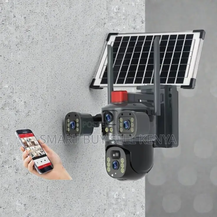 Standalone Multiple Lens 4g PTZ Rotating Outdoor Solar Camera