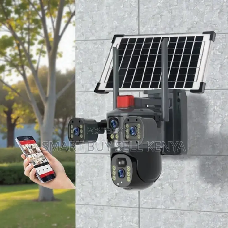 Human Movement Detection Multiple Lens 4g PTZ Solar Security Camera