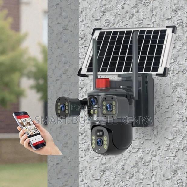 Remote Pan and Tilt Control Multiple Lens 4g PTZ Solar Camera