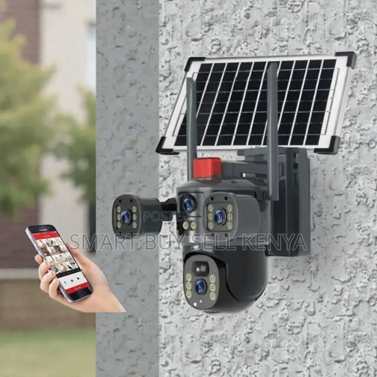 Remote Pan and Tilt Control Multiple Lens 4g PTZ Solar Camera