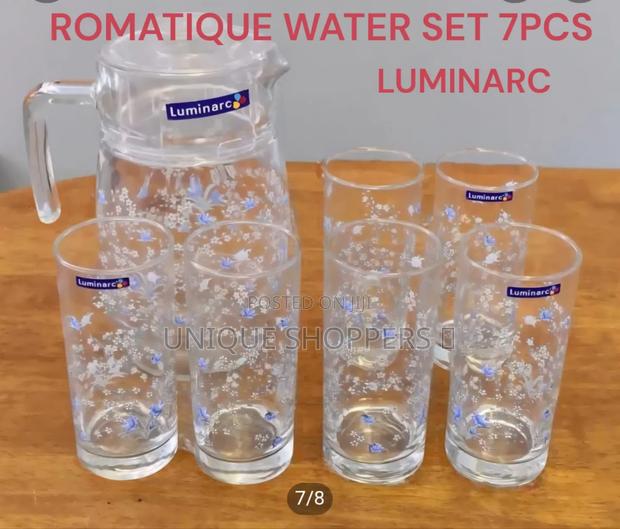 V4666 Luminarc Romatique Water Set 7pcs 1pc Jug 1.6l 6pc Glass 27cl