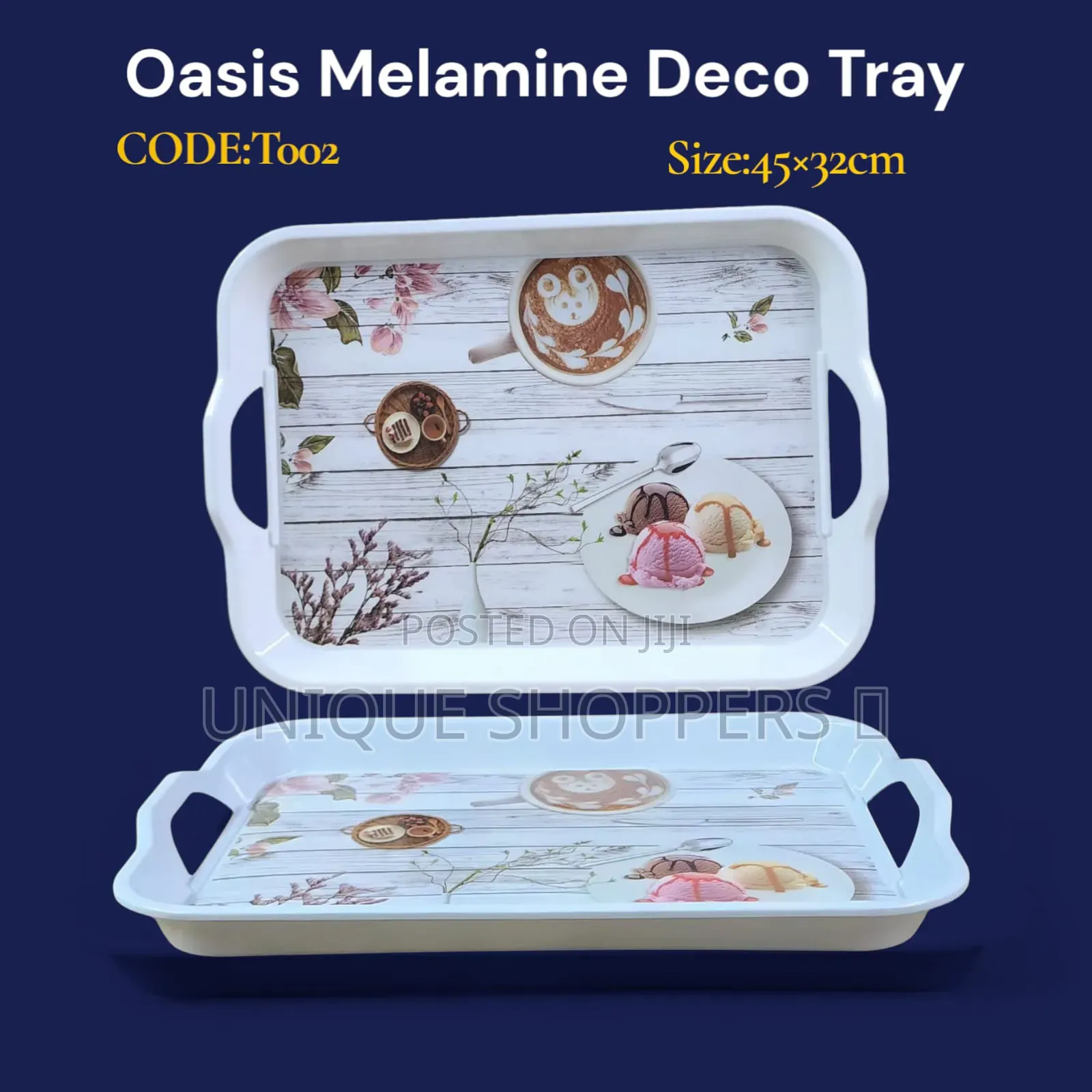 T002 Oasis Melamine Serving Tray Deco