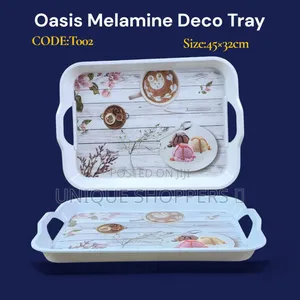 T002 Oasis Melamine Serving Tray Deco