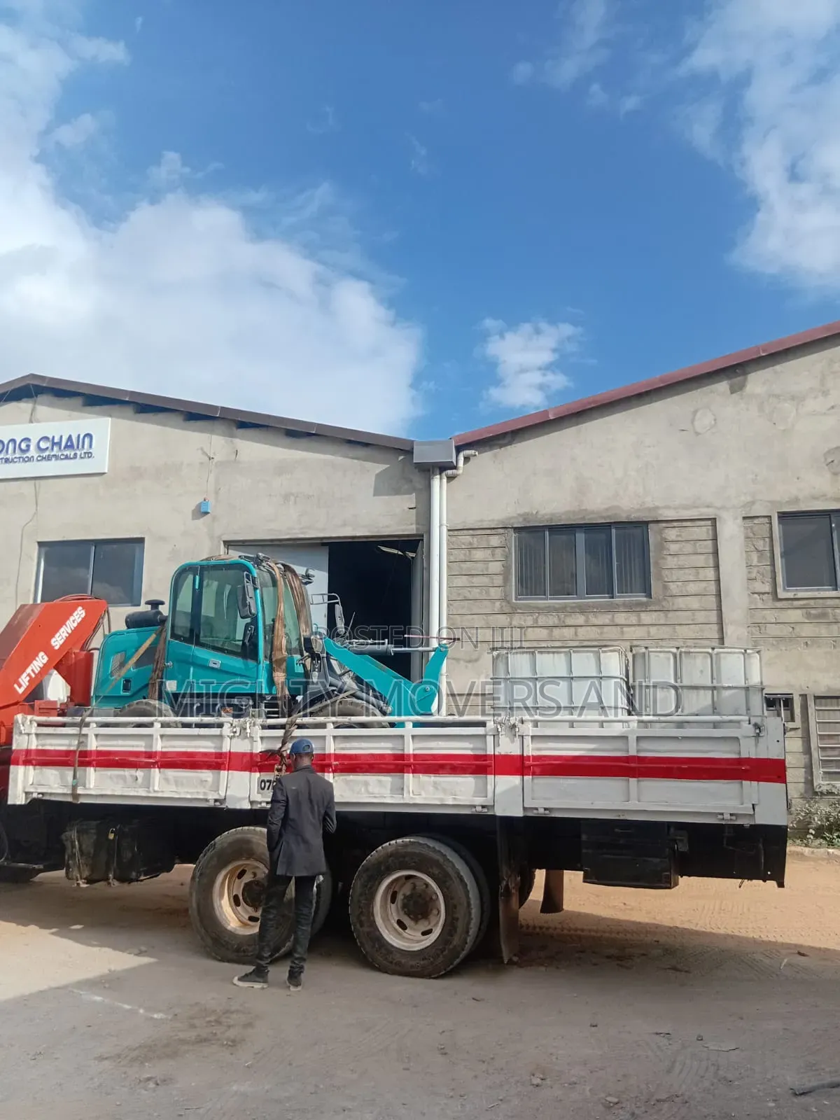 Lifting Cranes With Lorries Are Ready for Jobs and Errands