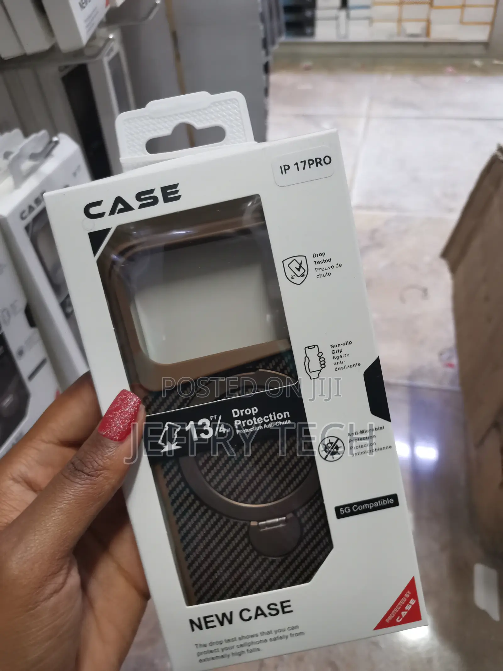 Temdan iPhone 17 Pro 360° Magnetic Stand, Carbon Fiber Case