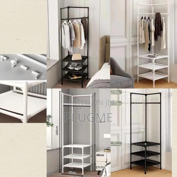 3 Layer Corner Clothes Rack Coat Rack Wardrobe - main view