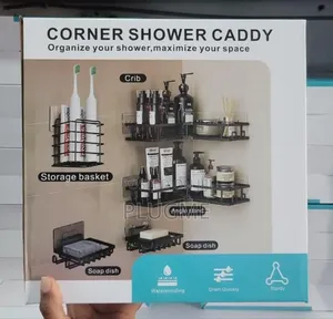 5pcs Set Rectangular and Corner Shower Caddy Helfs Wall Organizer
