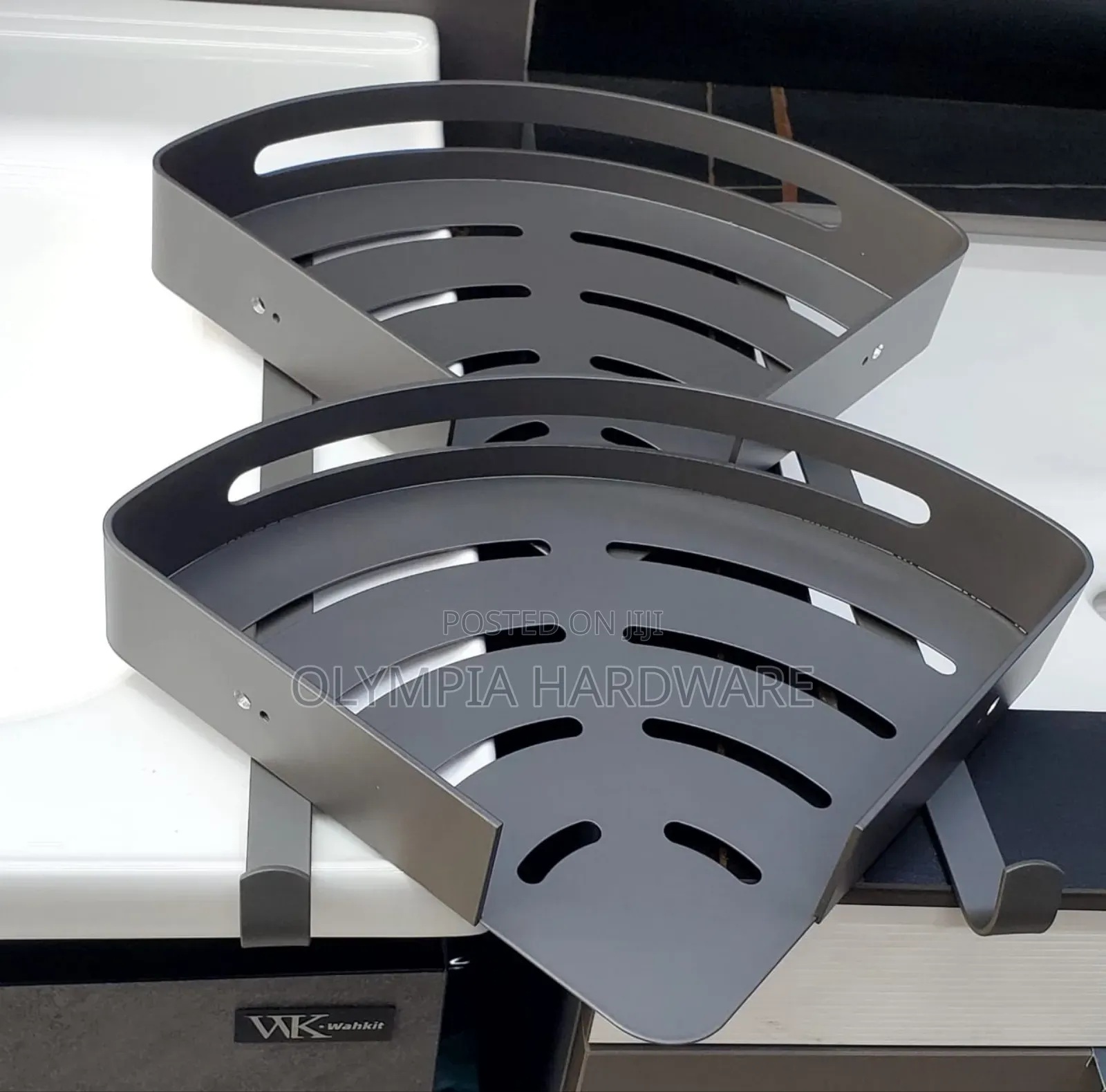 Gray Bathroom Racks