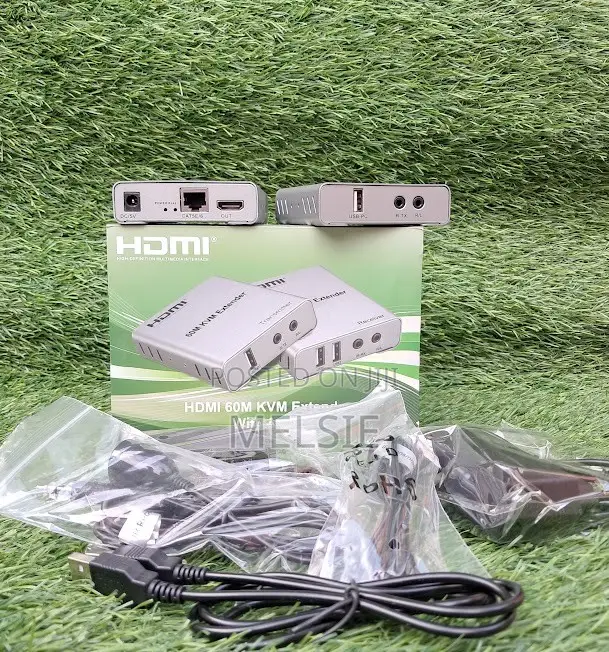 Cat5e Cat6 Rj45 Ethernet Cable Transmitter Receiver Audio 60m Usb KVM