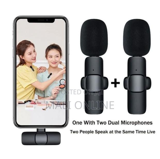Dual Wireless Microphone 2.4g Noise Reduction Plug Play - thumbnail 4