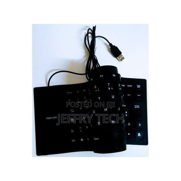 High-Quality Wired Usb Flexible Keyboard - Black - thumbnail 2
