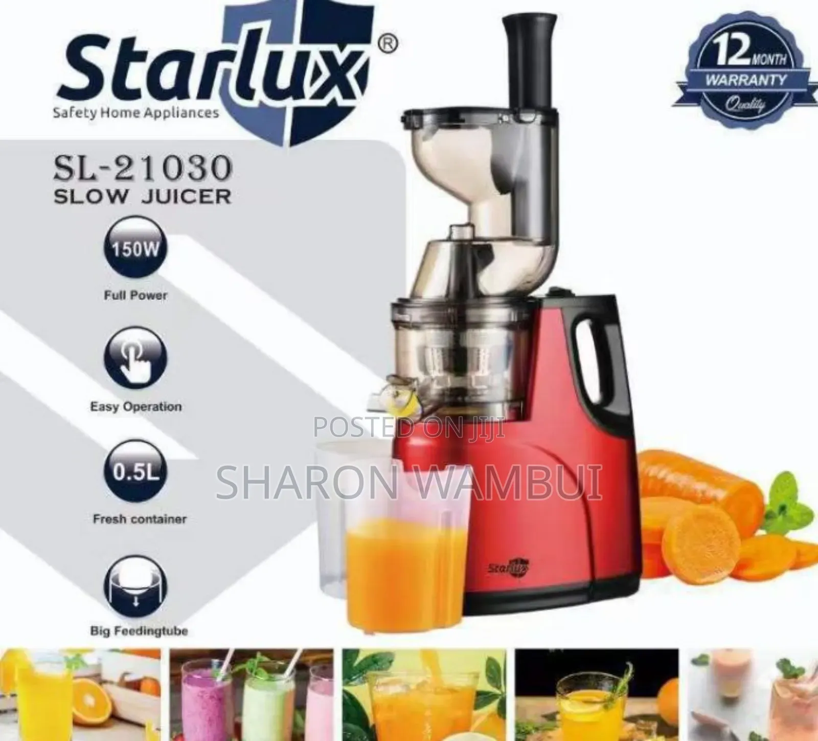 Quality Starlux Slow Juicer /150watts Slow Juicer