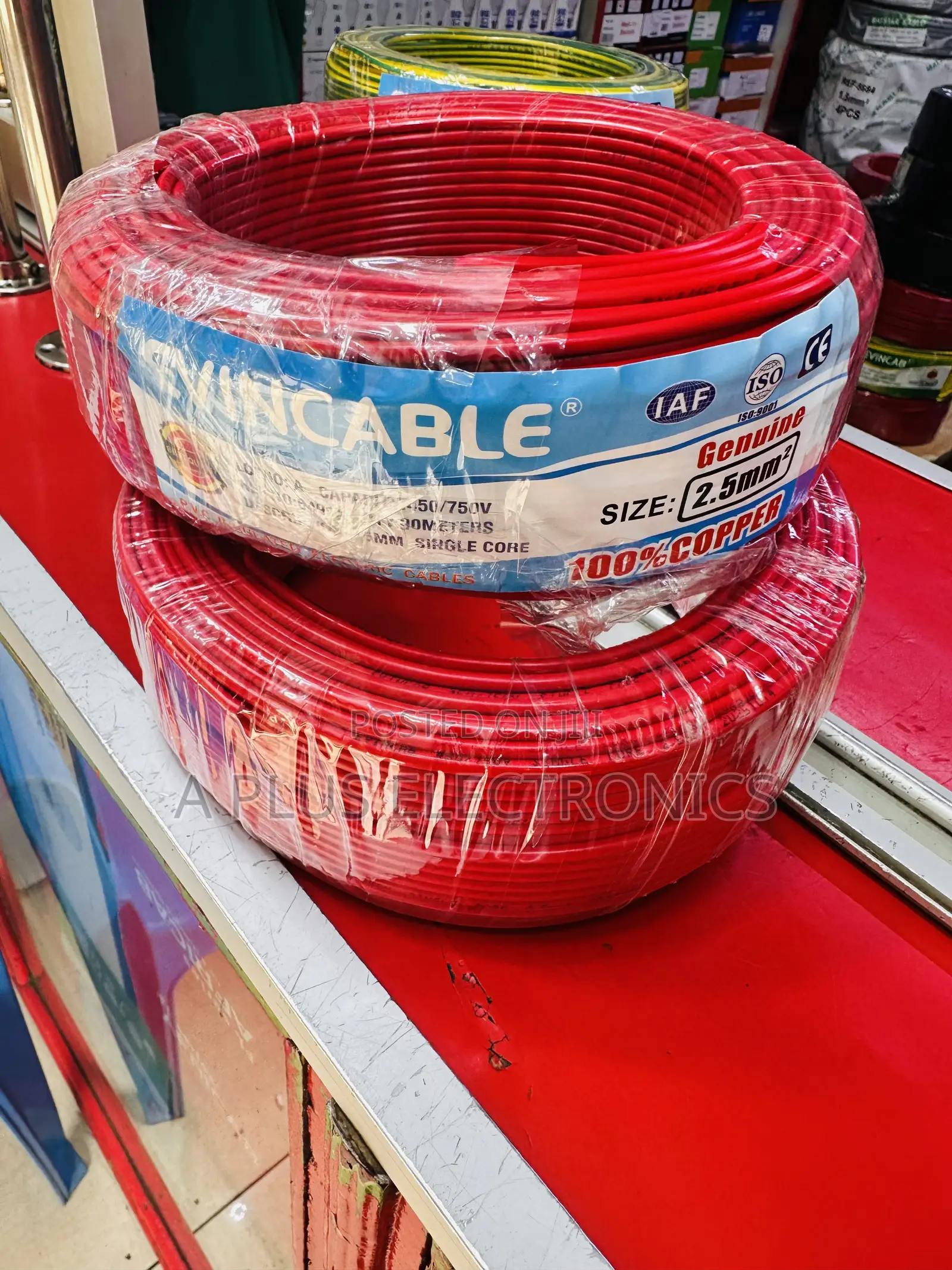 High-Quality Red Evincable 2.5mm Single Electric Wire for Wiring – 90m